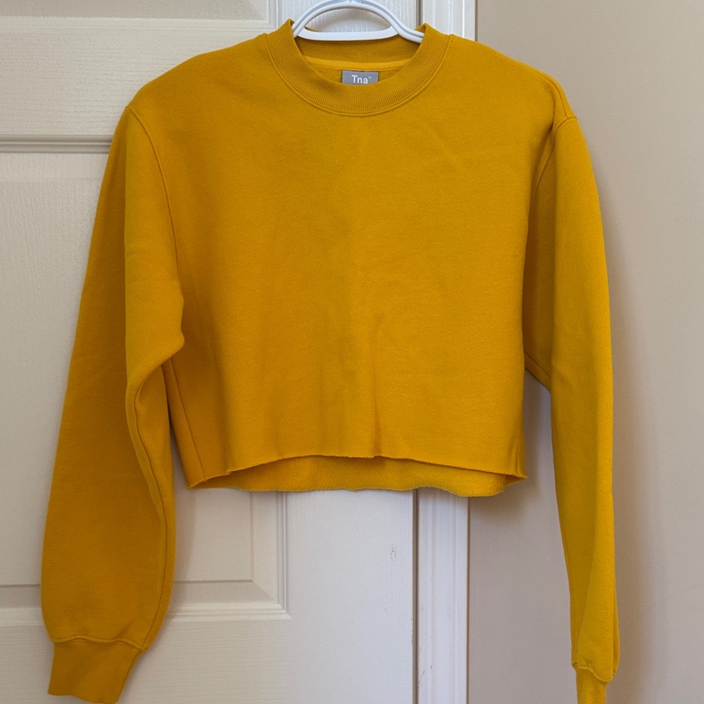 TNA Mustard Cropped Sweatshirt